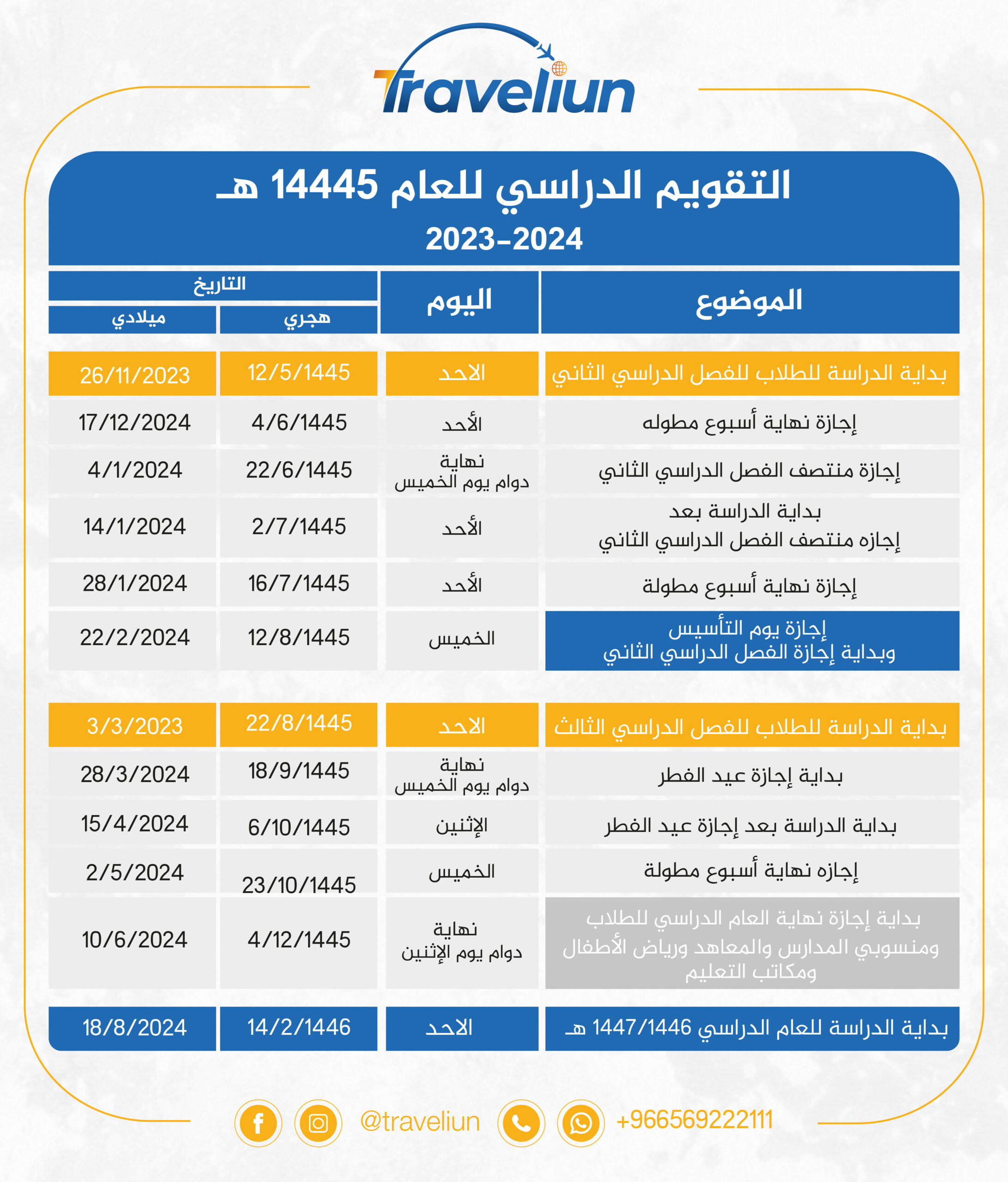 تواريخ العطلات في السعودية